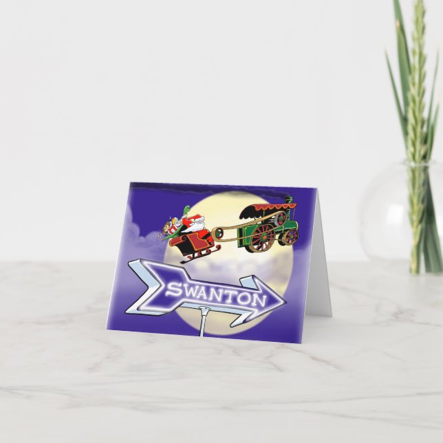 Cartão Papais noeis Steam Trator Swanton (Frente)