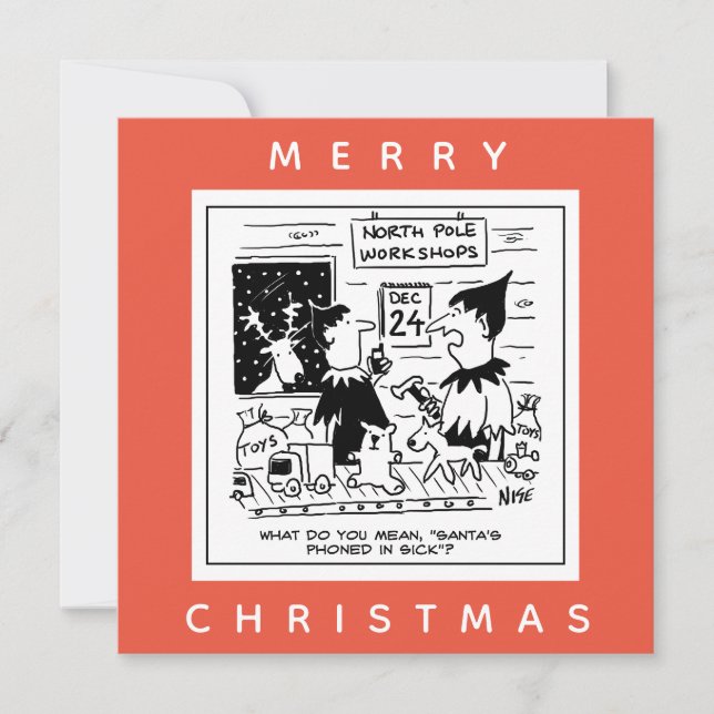 Cartão Papais noeis Telefônicos em Doença para o seu Work (Frente)