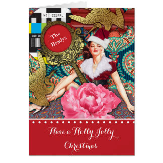 Cartão Papais noeis Vintage Retro Xmas