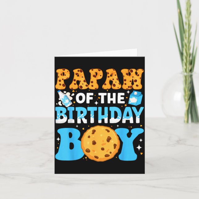 Cartão Papaw Of The Birthday Boy Milk And Cookies 1st Bir (Frente)
