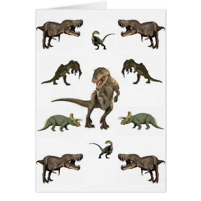Cartão Papel de enrolamento do dinossauro (Frente)