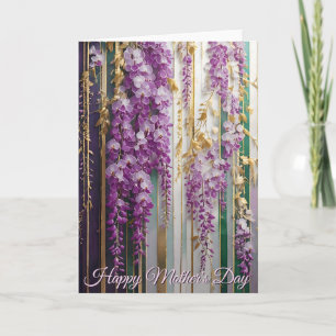 Cartão Papel de Parede Florido do Dia das Mães Violeta Wi