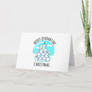 Cartão Papel higiênico da árvore de Natal da quarentena d