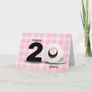 Cartão papel higiênico de 20 de aniversário rolo de xad