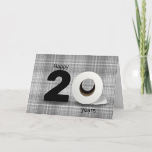 Cartão papel higiênico de 20 de aniversário rolo de xad