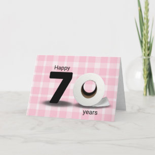 Cartão papel higiênico de 70 de aniversário rolo de xad