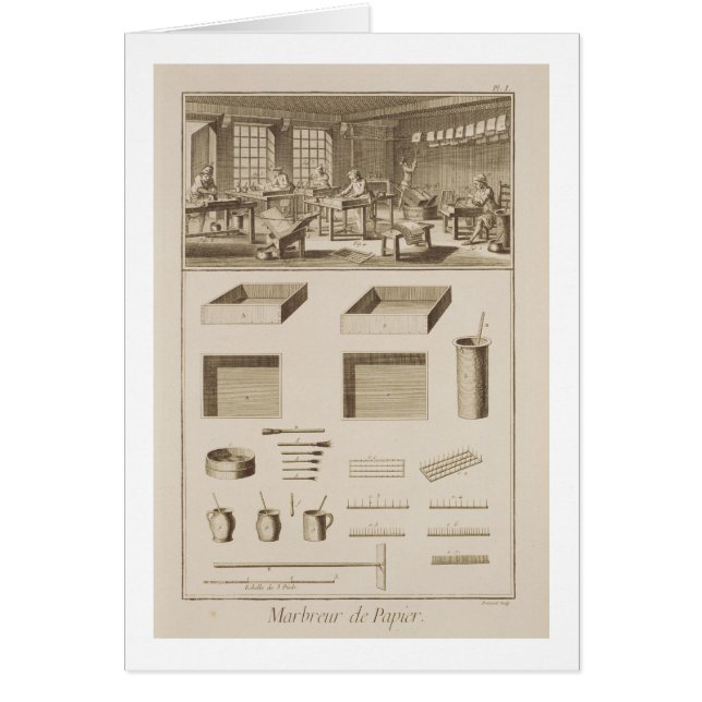 Cartão Papel marmoreando, da "enciclopédia" por Denis D (Frente)