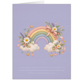 Cartão Papelaria Arco-íris Pastel