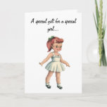 Cartão Paper Doll and Dress Happy Birthday Card<br><div class="desc">A special girt for a special girl... Happy Birthday Paper Doll Card</div>