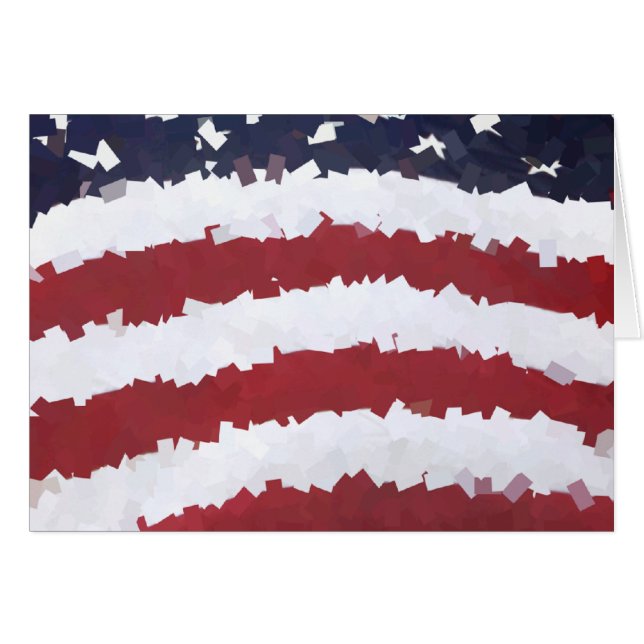 Cartão Paper Mache American Flag (Frente horizontal)