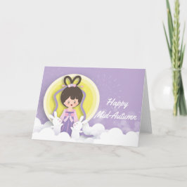 Cartão Papercut do Festival Chang’e Moon