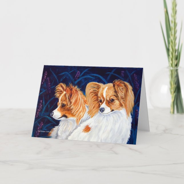 Cartão Papillon Dog Greeting Cards (Frente)