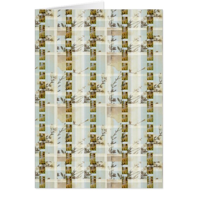 Cartão Papoila Floralplaid Giftcard do girassol (Frente)