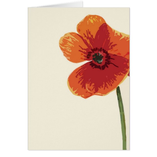 Cartão Papoila vermelha 3 (Frente)