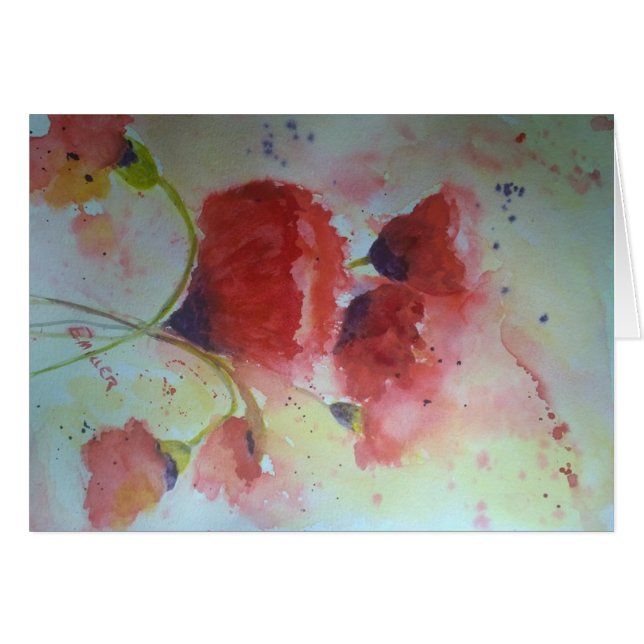 Cartão Papoilas (Frente Horizontal)