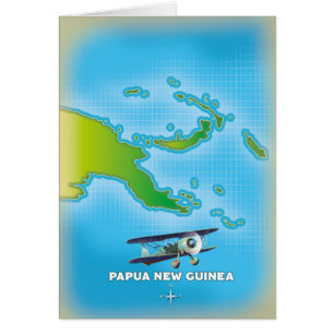 Cartão papua novo mapa da guiné.