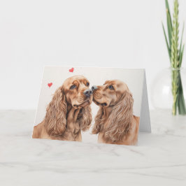 Cartão Par de Cocker Spaniel no Dia dos Namorados