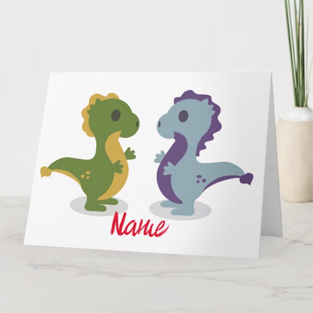 Cartão Par de Dinossauro Cólvora Troço_Trova (Frente)