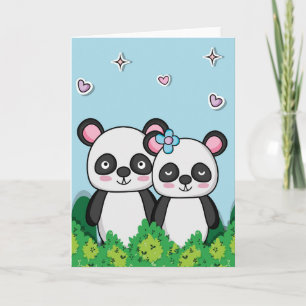 Cartão Par de Pandas