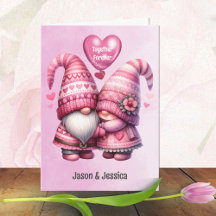 Par Gnome Rosa do Dia dos Namorados Dobrável