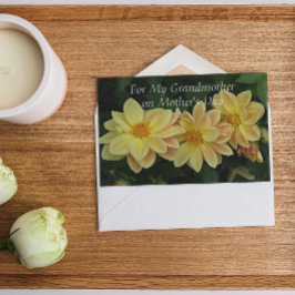 Cartão Para a avó Yellow Dahlias Floral Dia de as mães