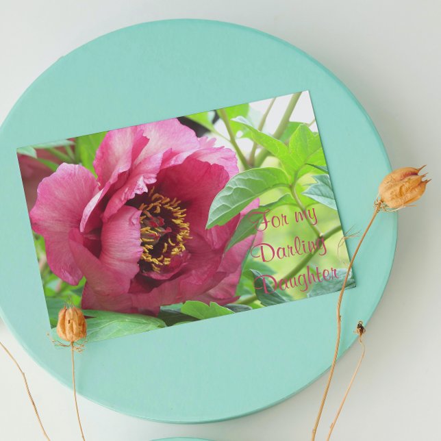 Cartão Para a filha Peônia Floral no Dia das Mães (In Situ)