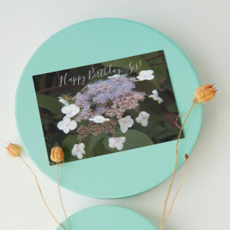 Cartão Para a Irmã Hortênsia Branca Floral de Aniversário