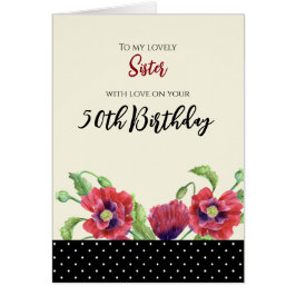 Cartão Para a Irmã no Aniversário Covarde Vermelho