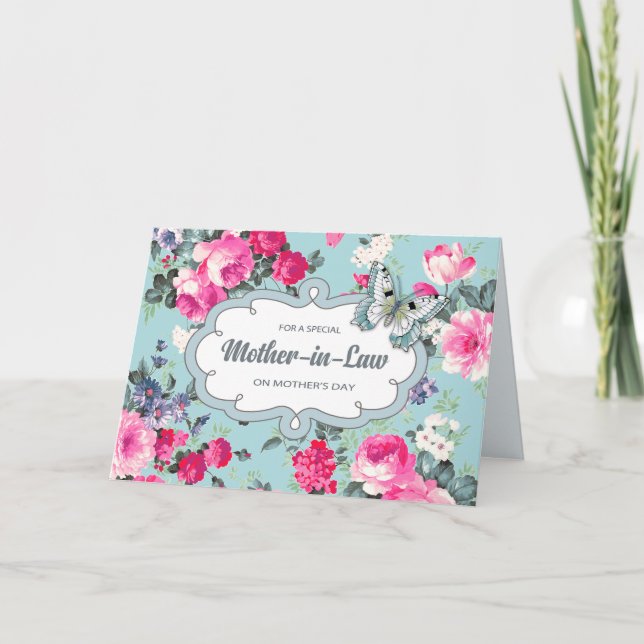 Cartão Para a Mãe em Direito sobre Dias de as mães. Rosas (Frente)