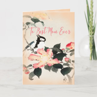 Cartão Para A Melhor Mãe, Tit De Excelente Vintage E Flor