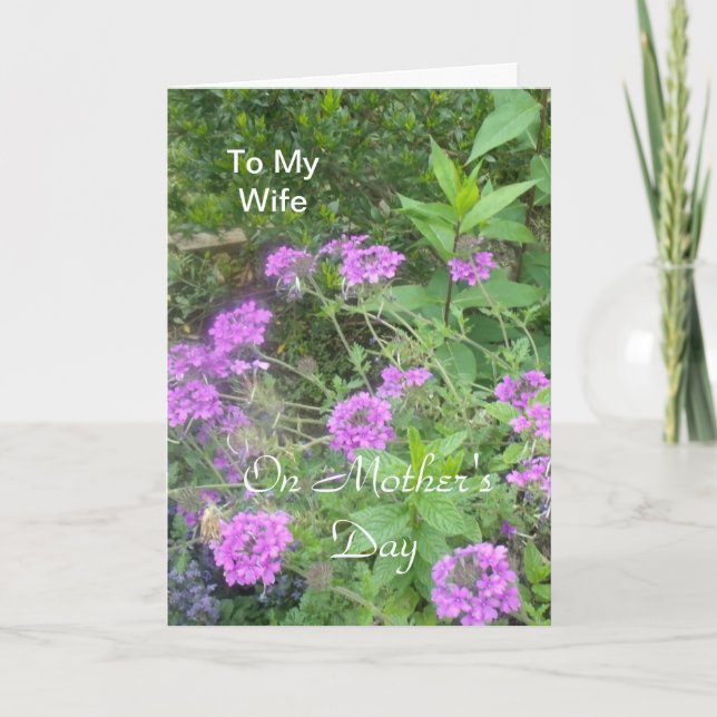 Cartão Para a minha esposa no Dia de as mães (Frente)