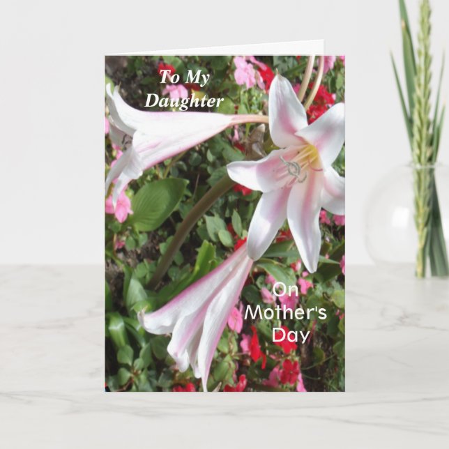 Cartão Para a minha filha no Dia de as mães (Frente)