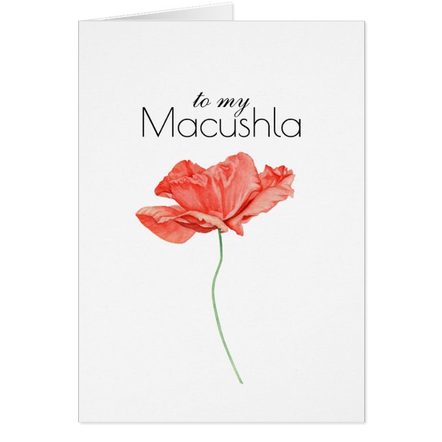 Cartão Para a minha Macushla (Querido) com uma bela pipoc (Frente)