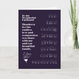 Cartão Para a minha maravilhosa carta de marido