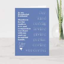 Para a minha maravilhosa carta de marido