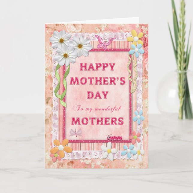 Cartão Para a minha placa de Dia de as mães de artesanato (Frente)