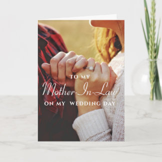 Cartão Para a minha sogra, carta de casamento minimalista