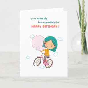 Cartão Para a neta Bonkers Bubble gum Birthday Card