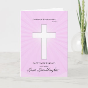 Cartão Para a neta Excelente Baptism, Cruz Brilhante