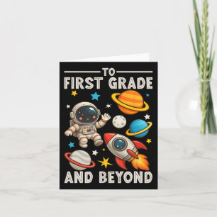 Cartão Para a primeira série e além Astronauta Divertido