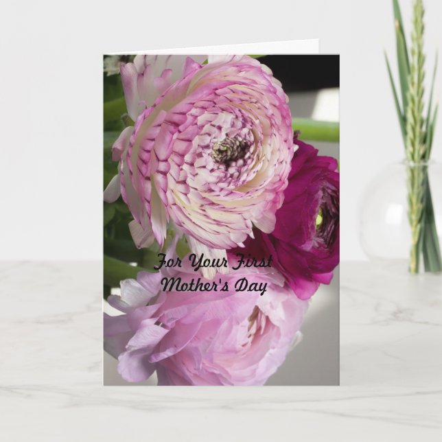 Cartão Para a sua primeira placa de Dia de as mães (Frente)
