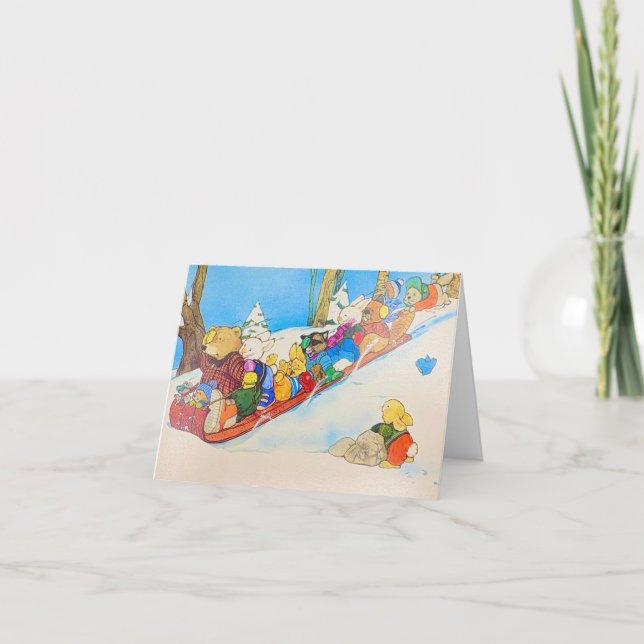 Cartão para animais de cama de férias (Frente)