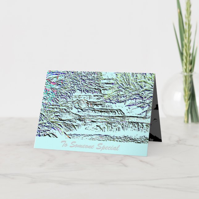 Cartão Para aquela pessoa especial, Waterfall Saudting (Frente)