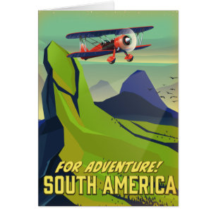 Cartão Para Aventura, pôster de viagem da América do Sul