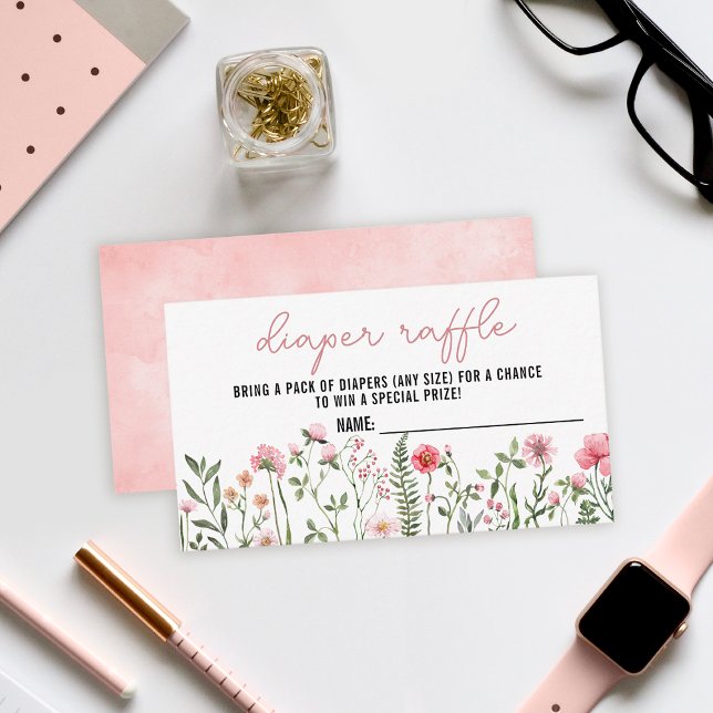 Cartão para bilhetes de fralda de flores selvagens (Criador carregado)