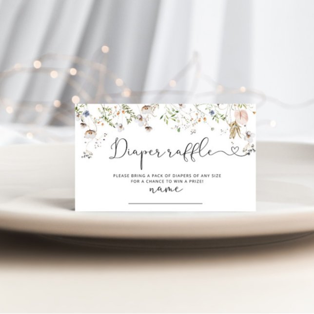 Cartão para bilhetes de fralda de flores selvagens (Criador carregado)