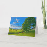 Cartão Para Brother-in-Law, um Aniversário da Paisagem Pa<br><div class="desc">Uma pintura tranquila mostrando campos de fazenda no campo. Cavalos e ovelhas pastam pacificamente debaixo de uma árvore. o sol peca de um céu azul com nuvens brancas fofinhas. A imagem é do Distrito do Lago no Reino Unido. Copyright Norma Cornes</div>