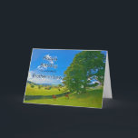 Cartão Para Brother-in-Law, um Aniversário da Paisagem Pa<br><div class="desc">Uma pintura tranquila mostrando campos de fazenda no campo. Cavalos e ovelhas pastam pacificamente debaixo de uma árvore. o sol peca de um céu azul com nuvens brancas fofinhas. A imagem é do Distrito do Lago no Reino Unido. Copyright Norma Cornes</div>