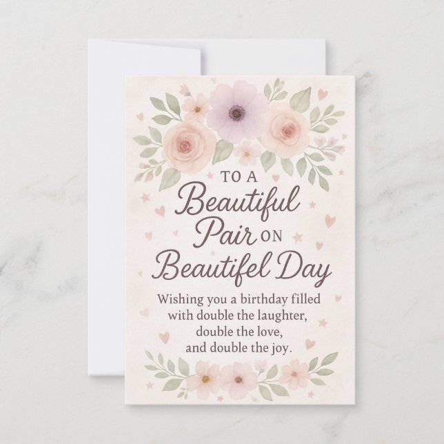 Cartão Para Casais, Estilo de Aniversário, Mensagem de An (Frente)