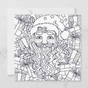Cartão para colorir crianças de Natal Festivo